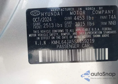 2025 Hyundai Sonata Sel из США, поврежденный, VIN KMHL64JA5SA459219
